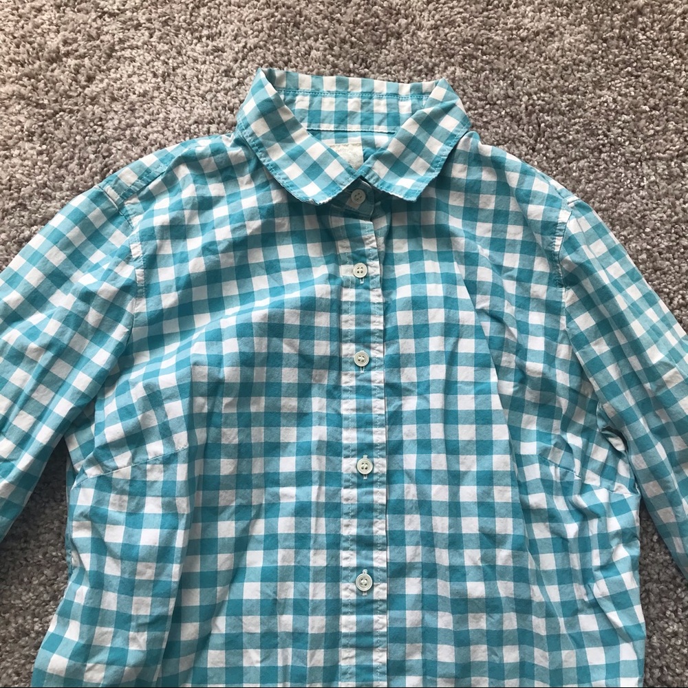 Jcrew gingham button down shirt size 2
